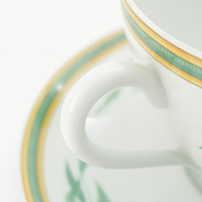 Hermes Toucans Morning Cup & Saucer Set Tableware White Green Gold — view 6