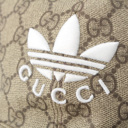 Gucci Adidas GG Supreme Double Visor Cap Hat Beige Blue XL — view 7