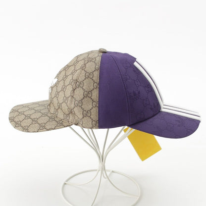 Gucci Adidas GG Supreme Double Visor Cap Hat Beige Blue XL — view 4