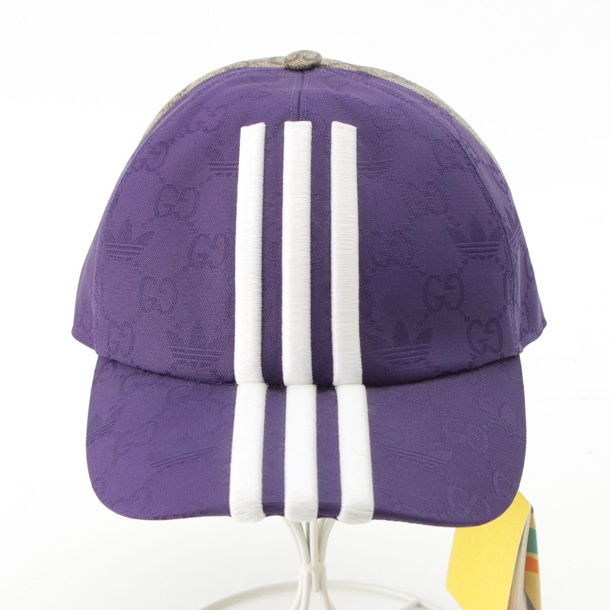 Gucci Adidas GG Supreme Double Visor Cap Hat Beige Blue XL — view 5