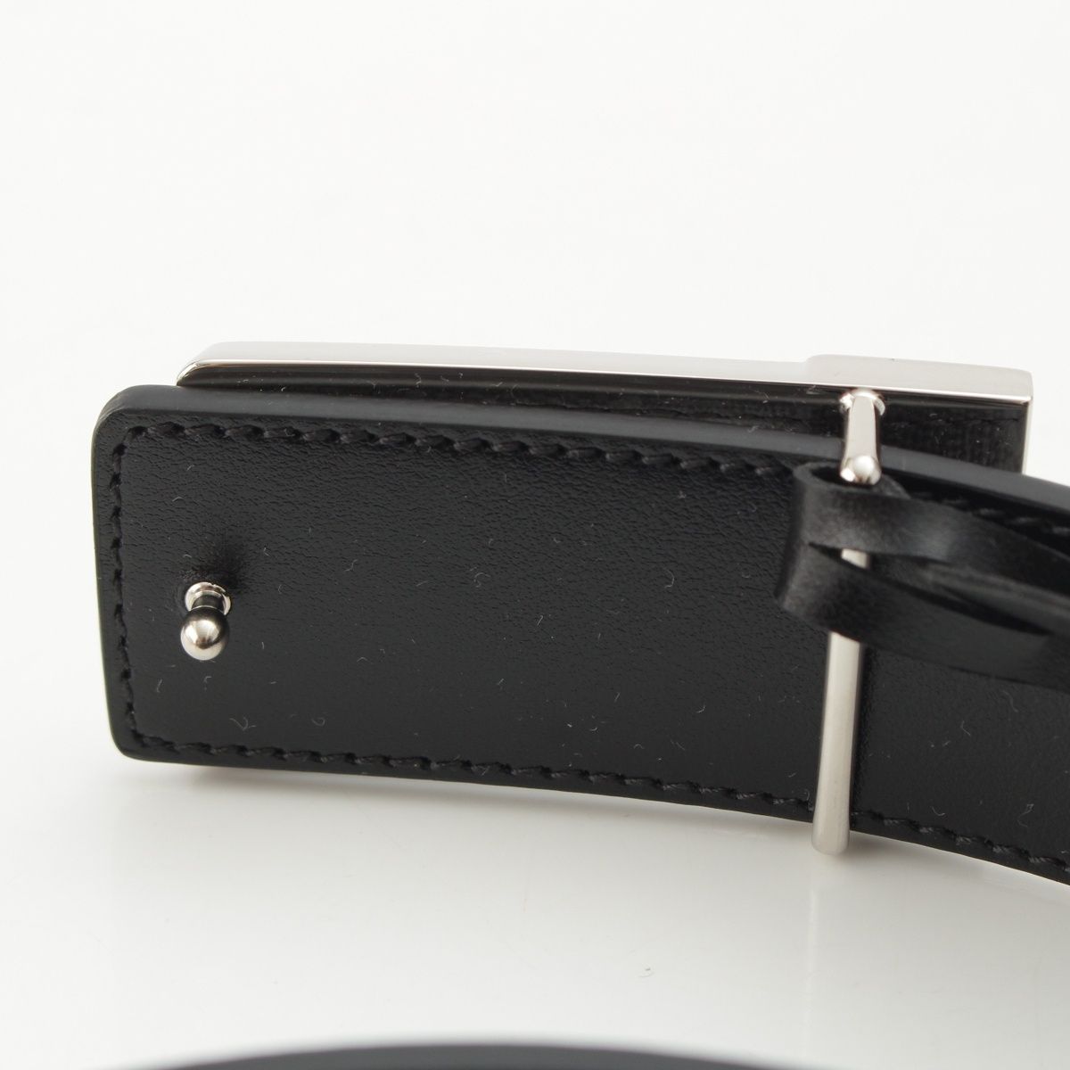 Gucci GG Supreme Canvas Leather Rectangle Buckle Reversible Belt Black — view 5