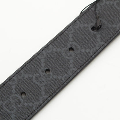 Gucci GG Supreme Canvas Leather Rectangle Buckle Reversible Belt Black — view 7