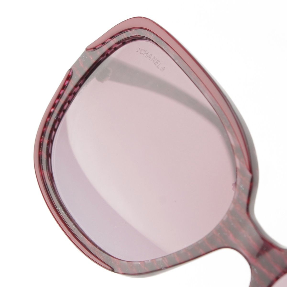 Chanel Cell Frame Full Rim Wellington Sunglasses Purple Bordeaux Eyewear — view 6