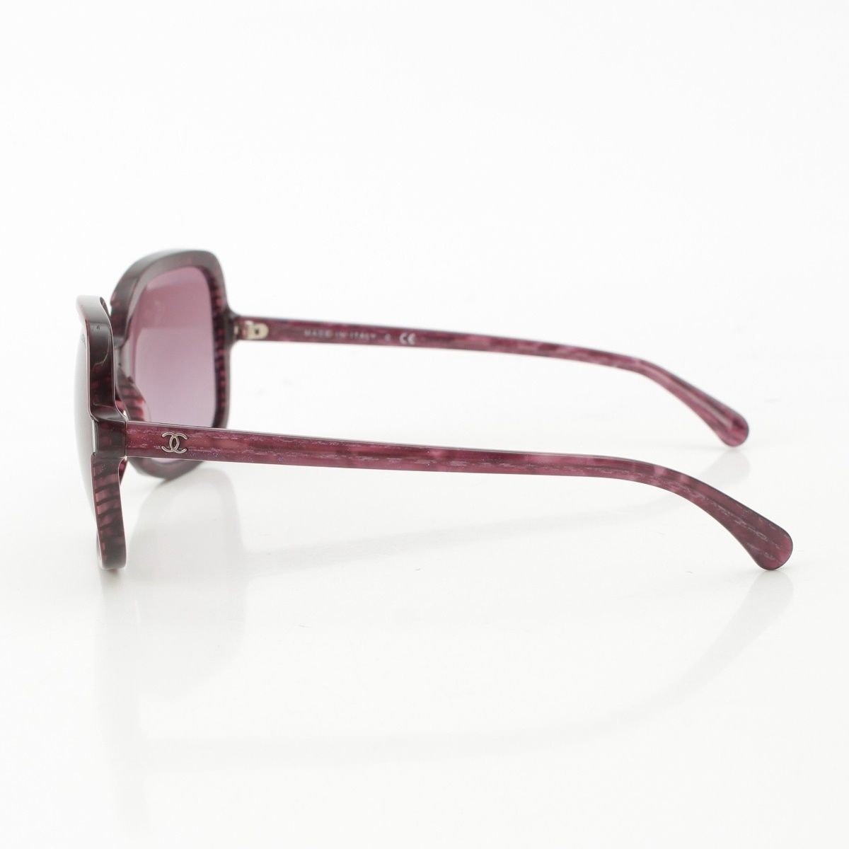 Chanel Cell Frame Full Rim Wellington Sunglasses Purple Bordeaux Eyewear — view 2