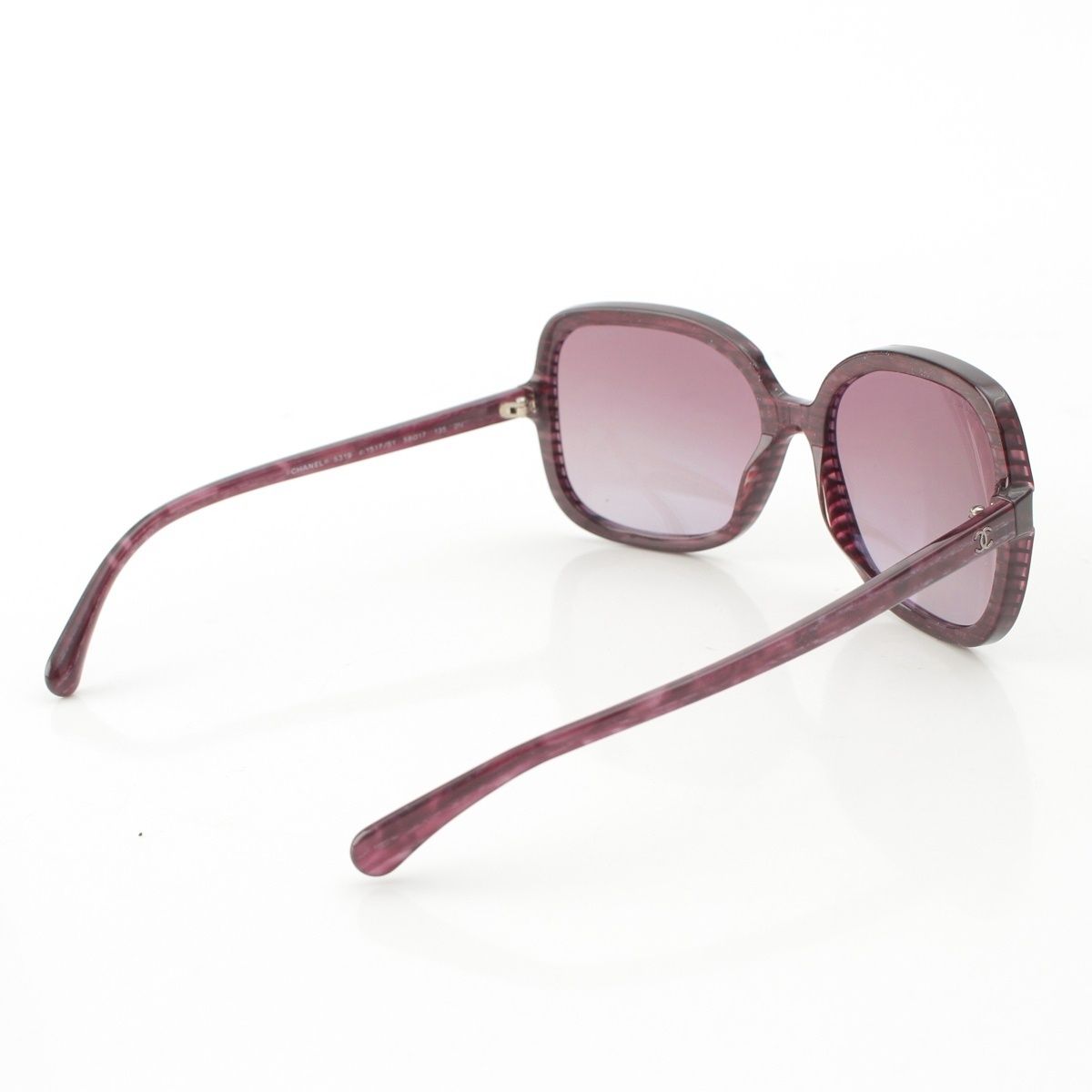 Chanel Cell Frame Full Rim Wellington Sunglasses Purple Bordeaux Eyewear — view 4