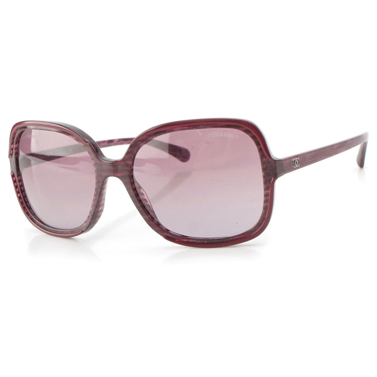 Chanel Cell Frame Full Rim Wellington Sunglasses Purple Bordeaux Eyewear