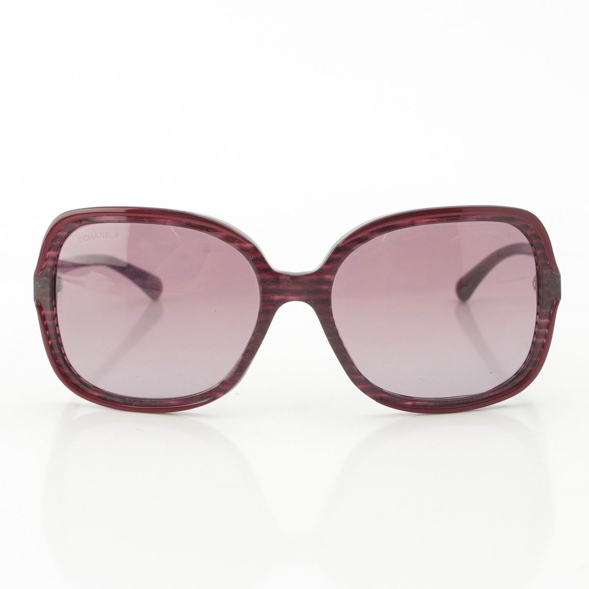 Chanel Cell Frame Full Rim Wellington Sunglasses Purple Bordeaux Eyewear — view 3