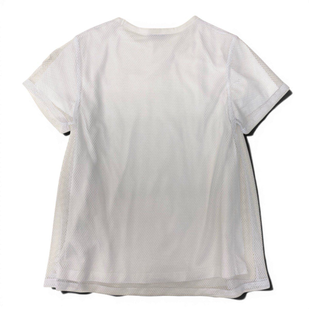 Moncler Mesh T-Shirt Logo Patch Layered Top White Polyester XS — view 3