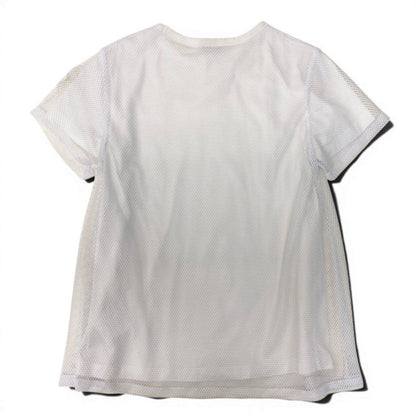 Moncler Mesh T-Shirt Logo Patch Layered Top White Polyester XS — view 3