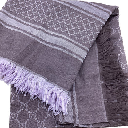 Gucci Shawl GG Pattern Purple Scarf — view 2