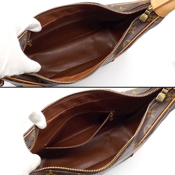 Louis Vuitton Shoulder Bag Boulogne Brown Monogram Canvas Vachetta Leather Gold — view 5