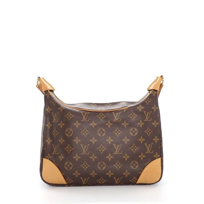 Louis Vuitton Shoulder Bag Boulogne Brown Monogram Canvas Vachetta Leather Gold — view 2