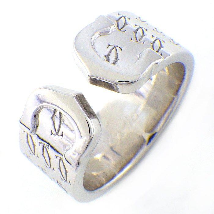 Cartier Ring C2 2C Happy Birthday Holiday Season Limited Model 18k White Gold