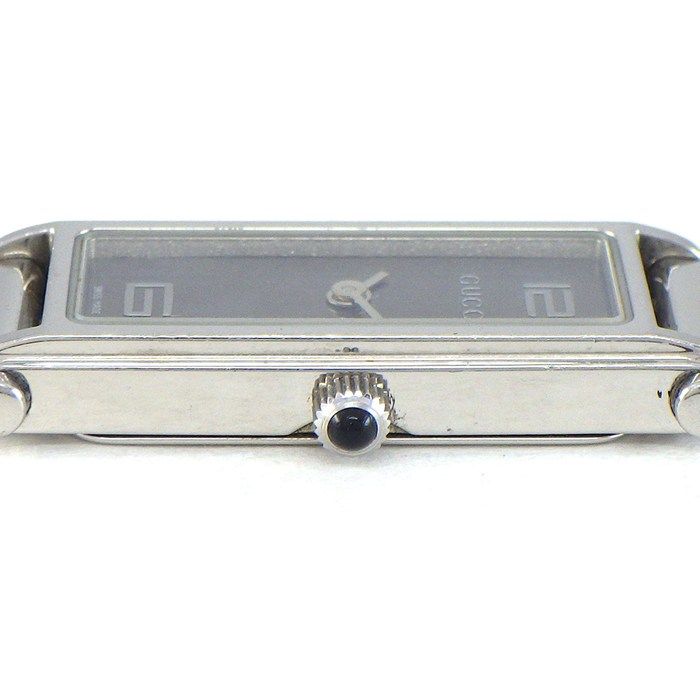 Gucci Watch Bracelet Horsebit Rectangular Sunray Gray Dial SS Quartz Analog — view 2
