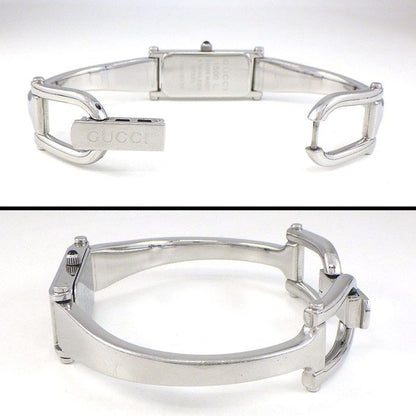 Gucci Watch Bracelet Horsebit Rectangular Sunray Gray Dial SS Quartz Analog — view 3
