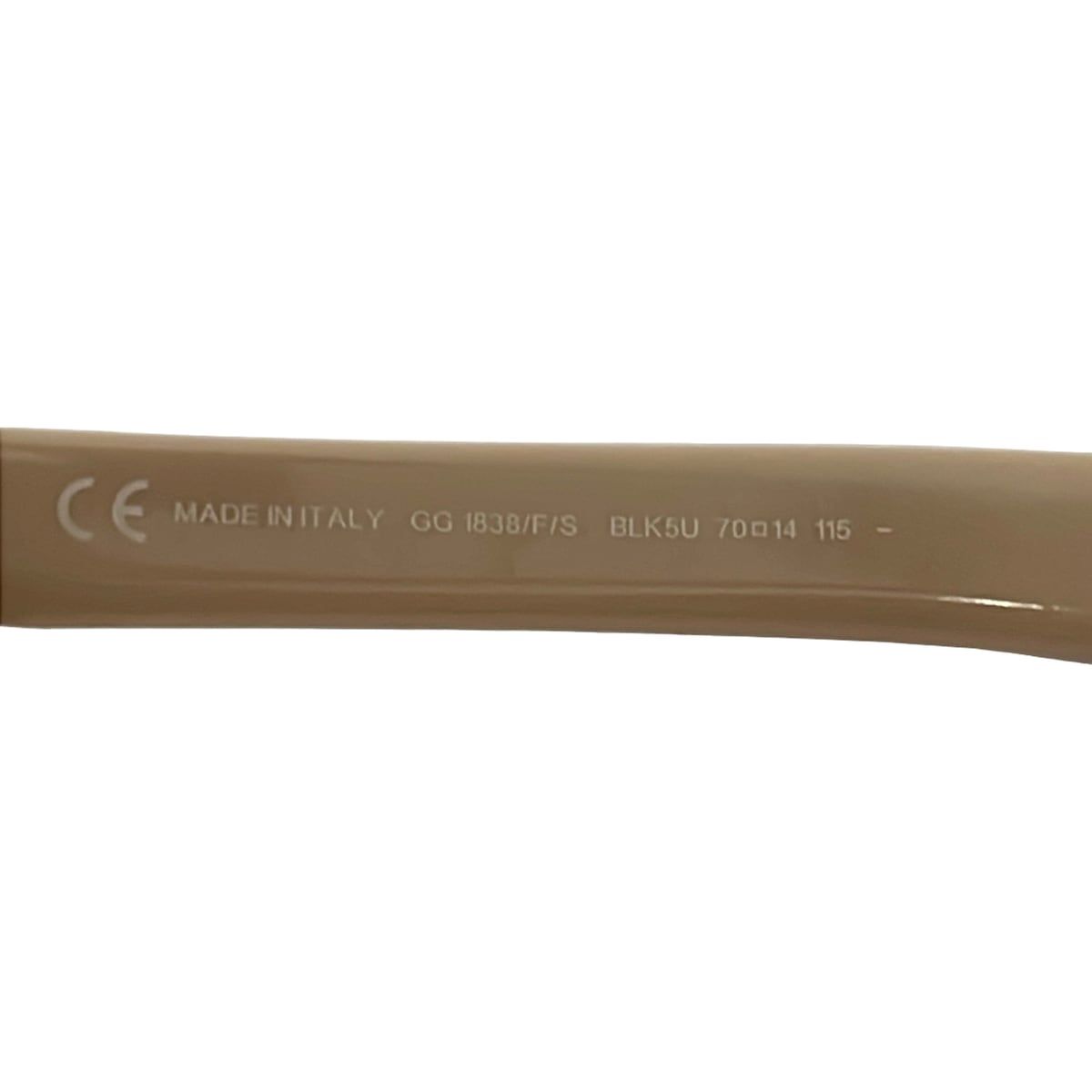 Gucci Sunglasses Dark Brown Gray Beige GG Pattern Studs Eyewear — view 5