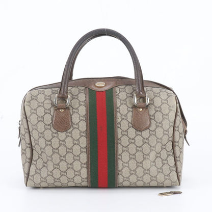 Gucci Vintage Sherry Line GG Plus Leather Tote Bag Mini Boston