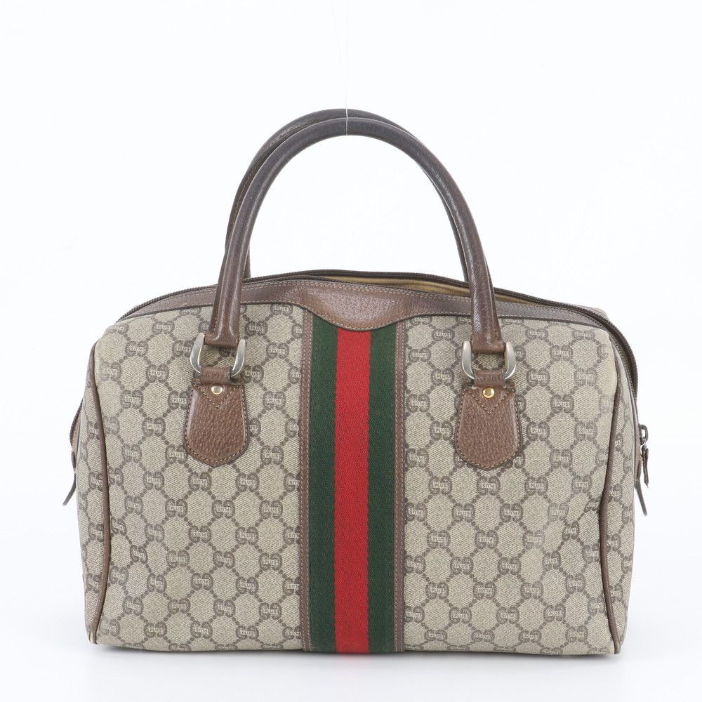 Gucci Vintage Sherry Line GG Plus Leather Tote Bag Mini Boston — view 3