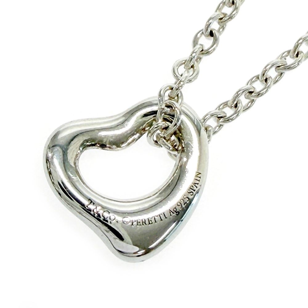 Tiffany & Co Silver Elsa Peretti Open Heart Mini Necklace — view 2