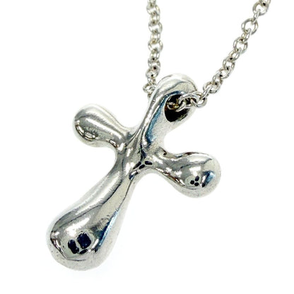 Tiffany & Co Silver Elsa Peretti Small Cross Necklace — view 4