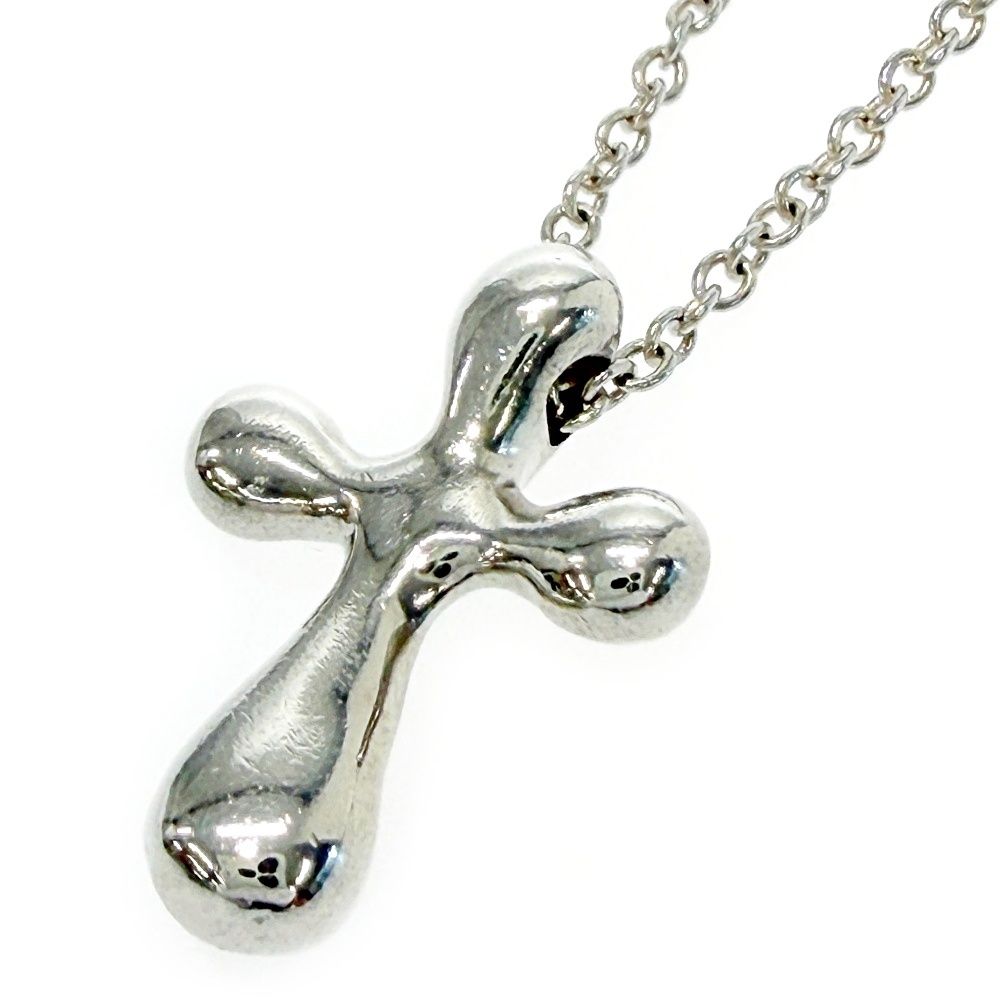 Tiffany & Co Silver Elsa Peretti Small Cross Necklace — view 2