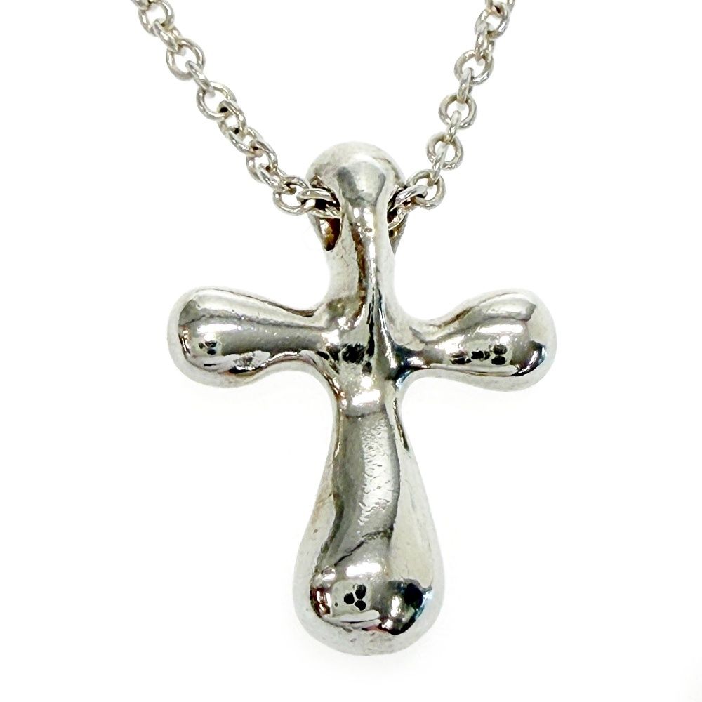 Tiffany & Co Silver Elsa Peretti Small Cross Necklace — view 3