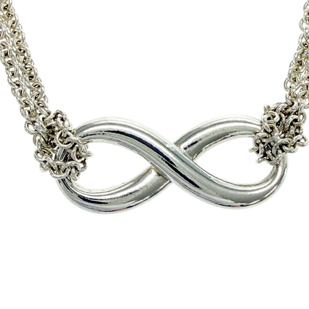 Tiffany & Co Silver Infinity Double Chain Necklace — view 5
