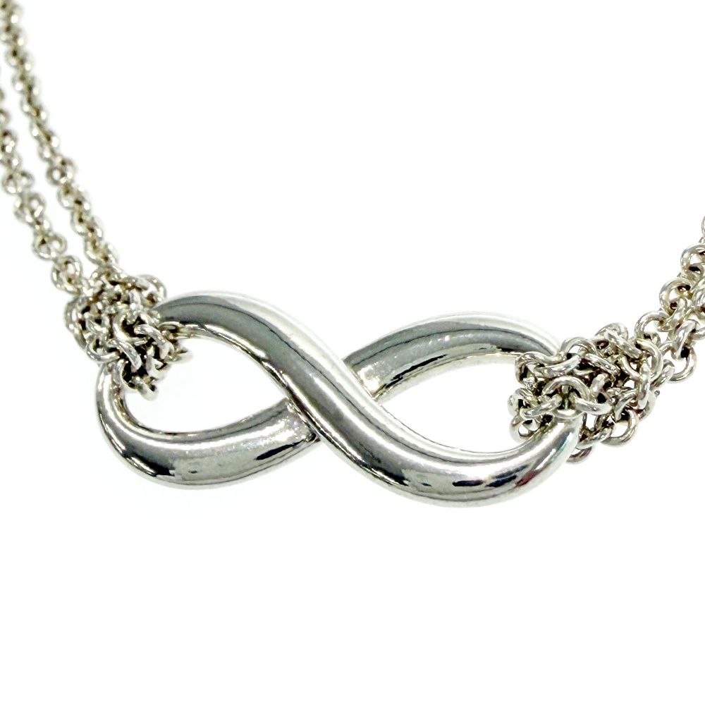 Tiffany & Co Silver Infinity Double Chain Necklace — view 3