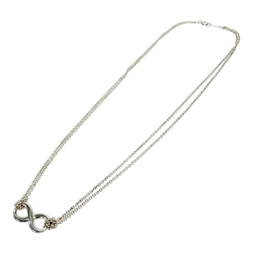 Tiffany & Co Silver Infinity Double Chain Necklace — view 4