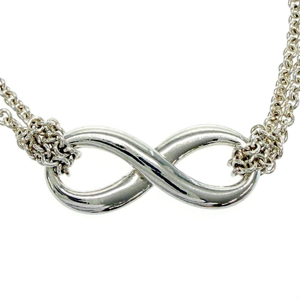 Tiffany & Co Silver Infinity Double Chain Necklace — view 2