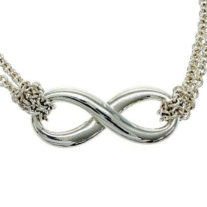 Tiffany & Co Silver Infinity Double Chain Necklace — view 2