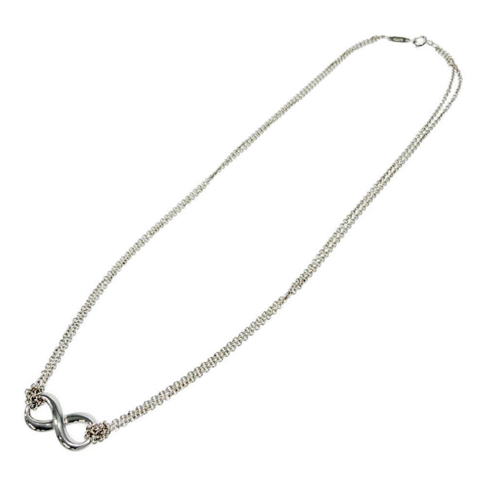 Tiffany & Co Silver Infinity Double Chain Necklace