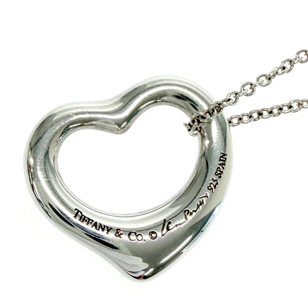 Tiffany & Co Silver Elsa Peretti Open Heart Necklace — view 2