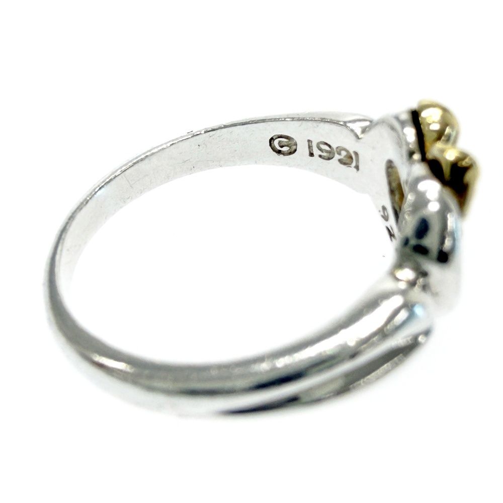 Tiffany & Co Silver Gold Heart Ribbon Ring — view 7