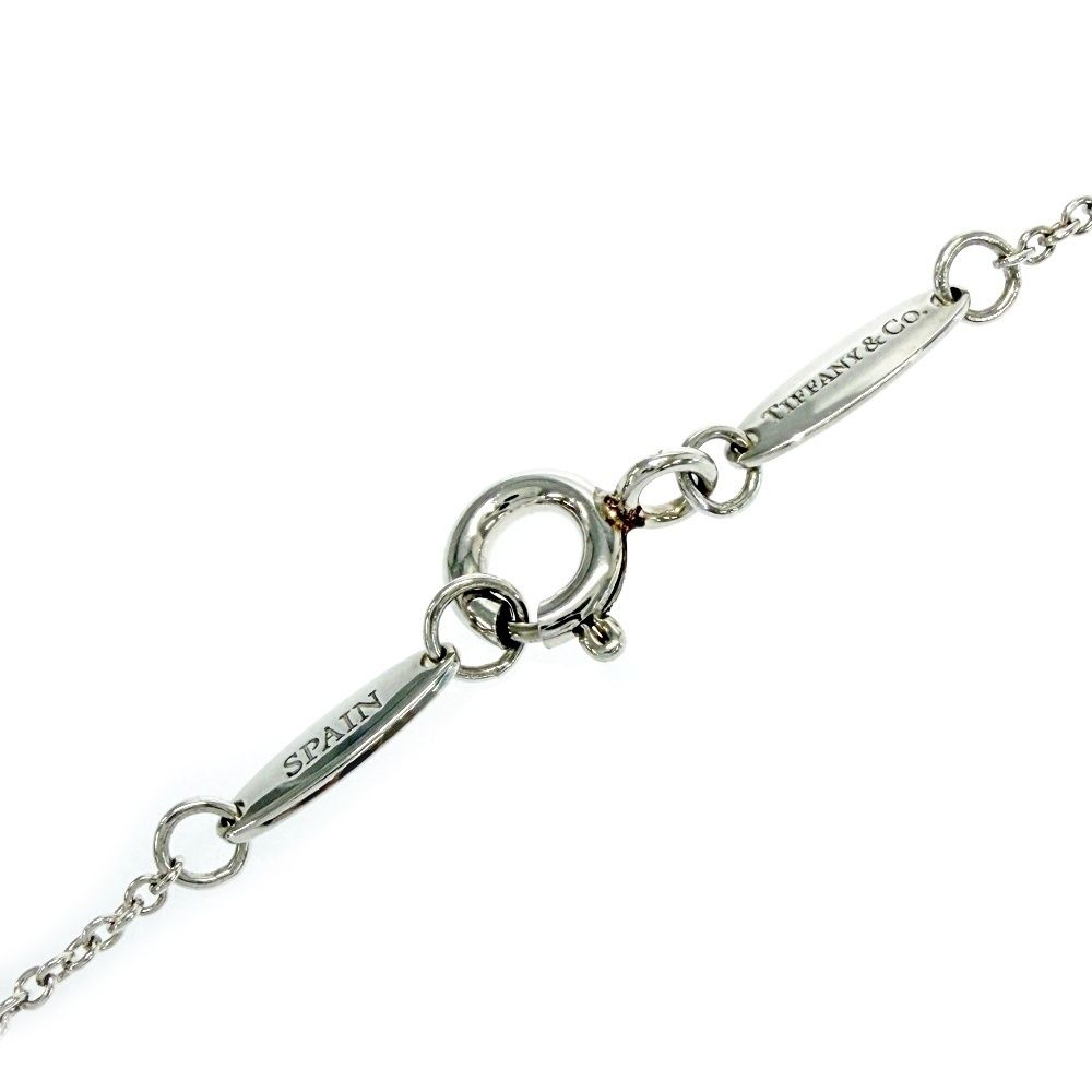 Tiffany & Co Silver Diamond Elsa Peretti Open Heart Necklace — view 6