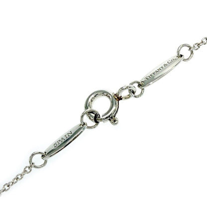 Tiffany & Co Silver Diamond Elsa Peretti Open Heart Necklace — view 6