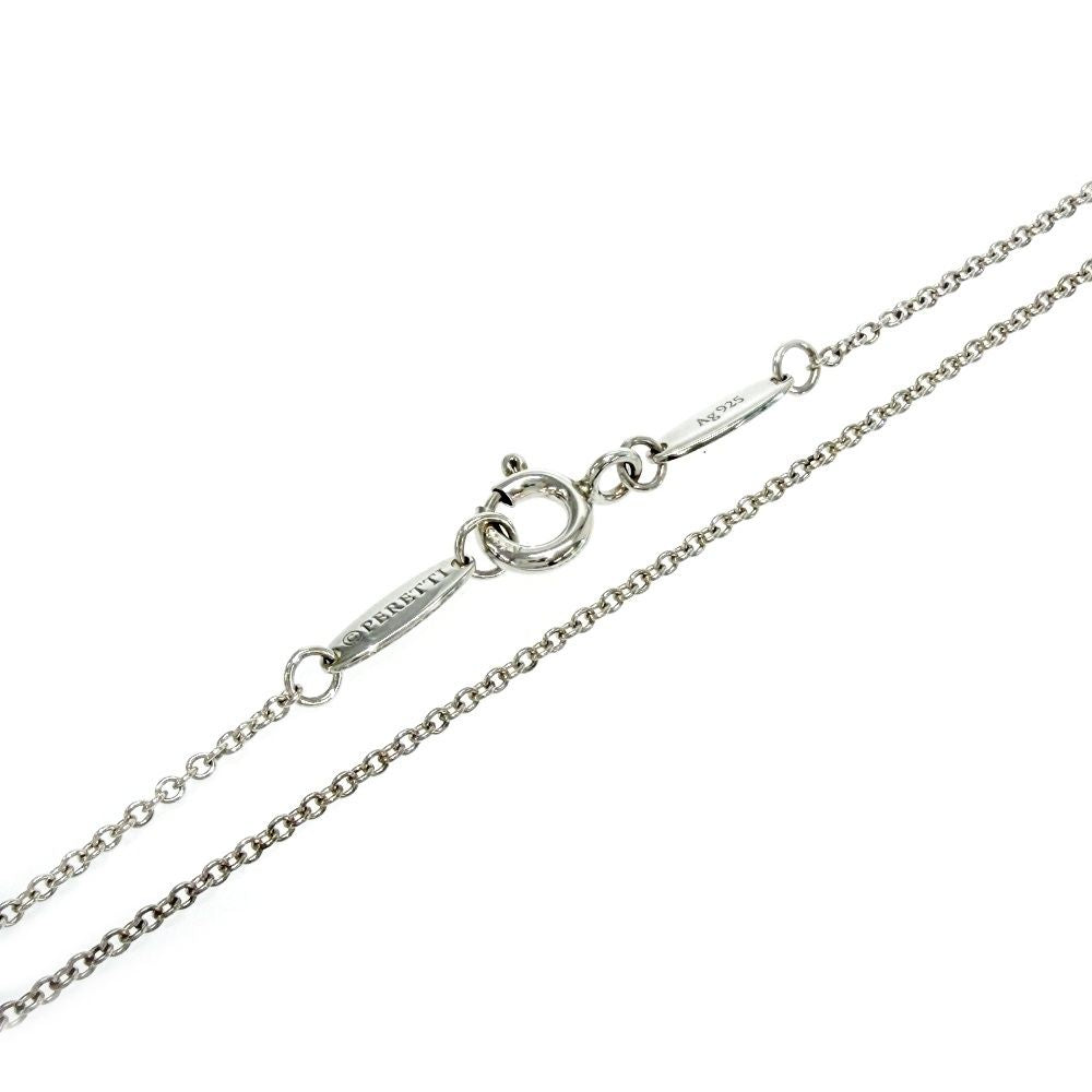 Tiffany & Co Silver Diamond Elsa Peretti Open Heart Necklace — view 5