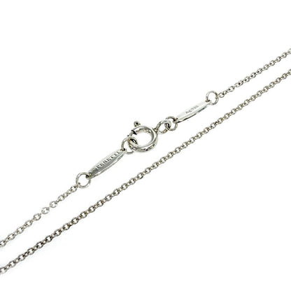 Tiffany & Co Silver Diamond Elsa Peretti Open Heart Necklace — view 5