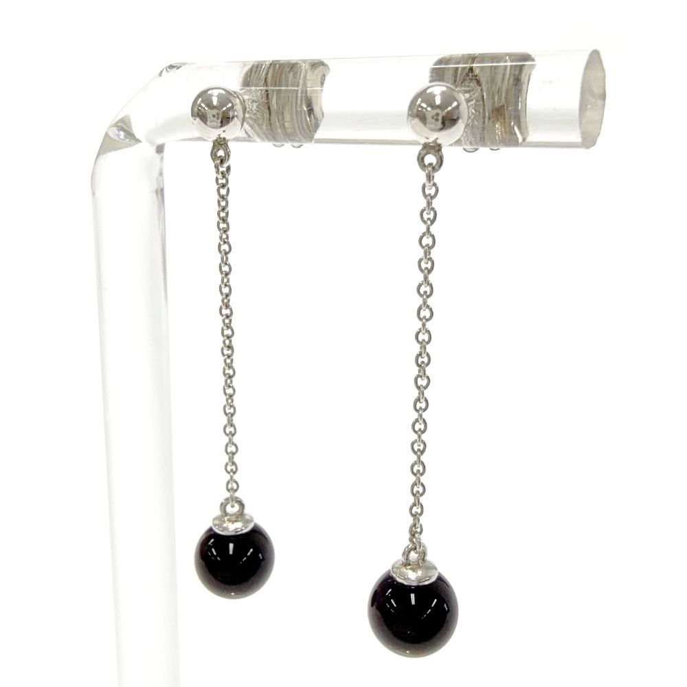 Tiffany & Co Silver Onyx Chain Earrings — view 2
