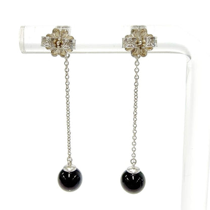 Tiffany & Co Silver Onyx Chain Earrings — view 4