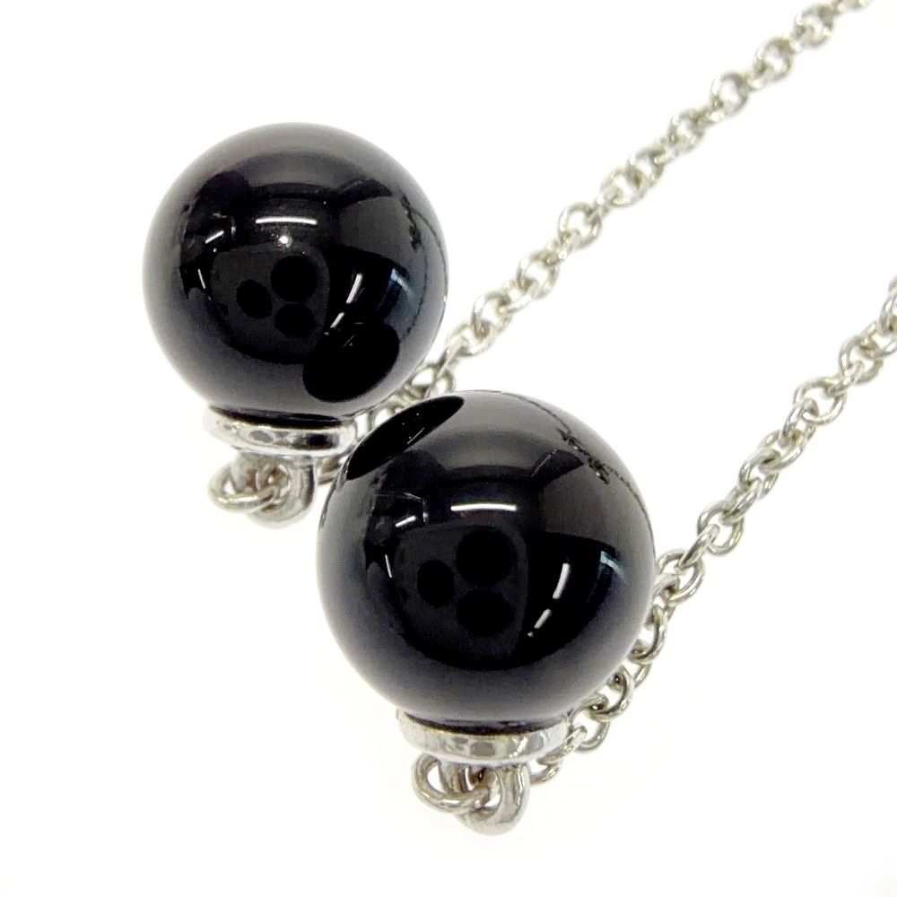 Tiffany & Co Silver Onyx Chain Earrings — view 6