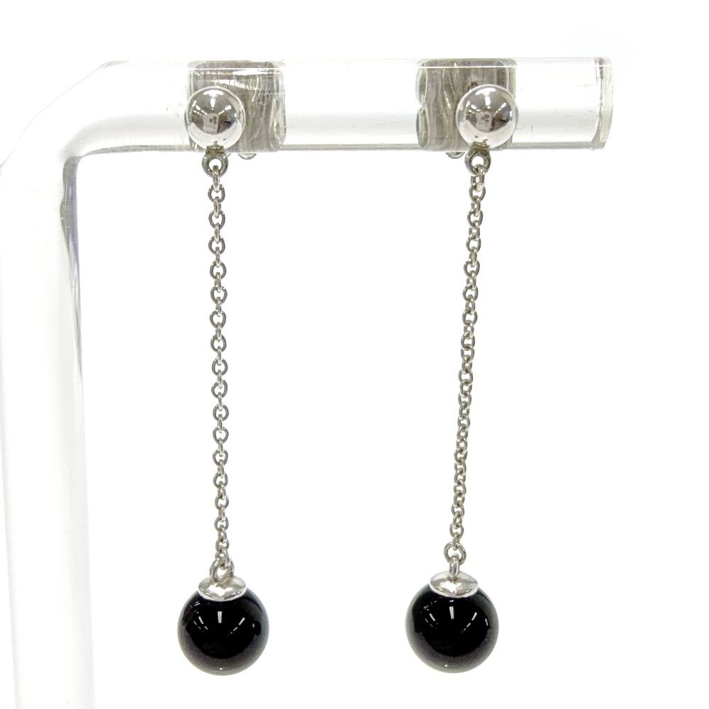 Tiffany & Co Silver Onyx Chain Earrings
