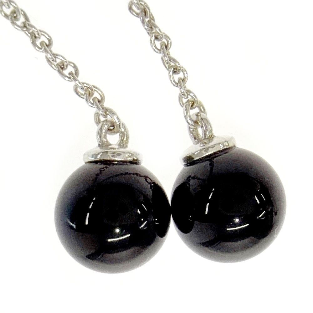 Tiffany & Co Silver Onyx Chain Earrings — view 5