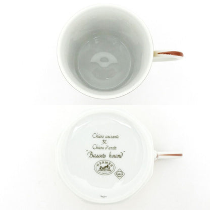 Hermes Tea Cup & Saucer Bazett Hound Chasse Yellow Coffee C&s Ceramics Dog — view 5