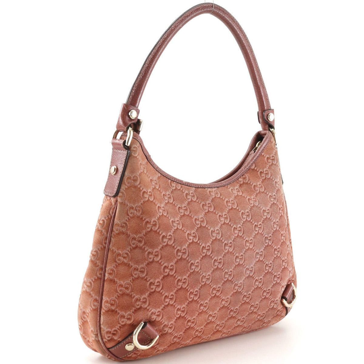 Gucci Abbey GG Suede Pink Shoulder Bag — view 3