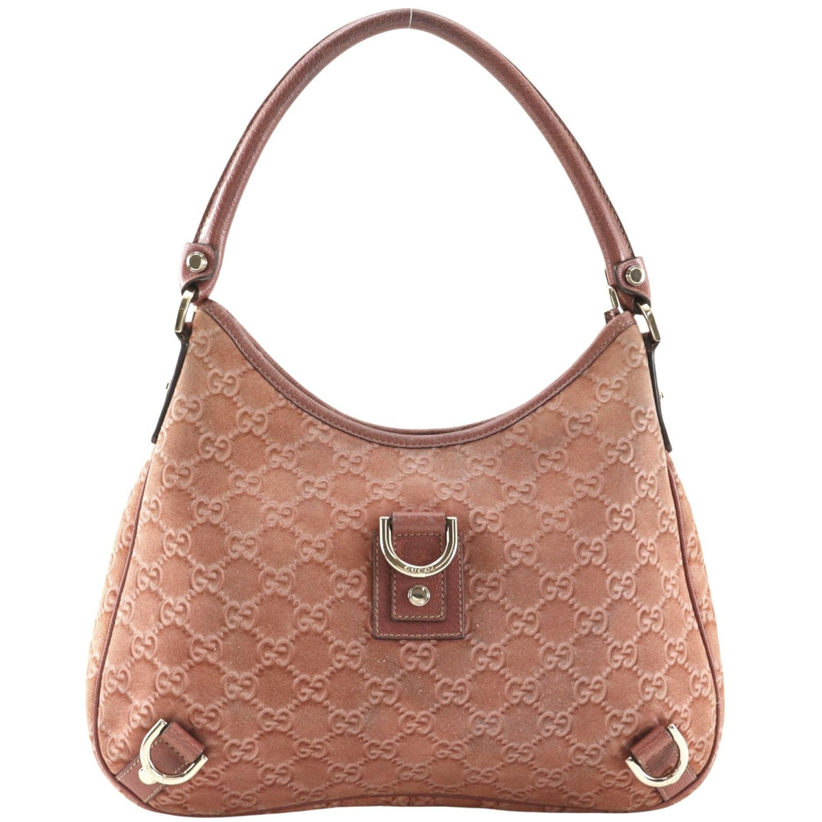 Gucci Abbey GG Suede Pink Shoulder Bag