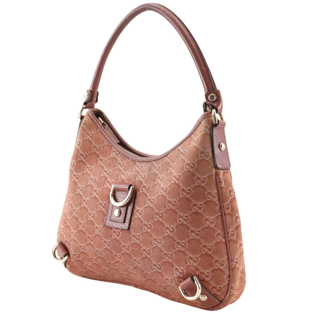 Gucci Abbey GG Suede Pink Shoulder Bag — view 2