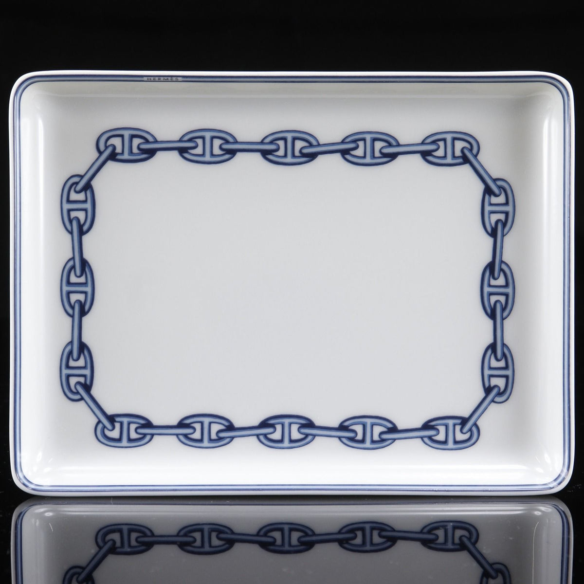 Hermes Chaine D'ancre Square Plate Ceramic White Tableware — view 2