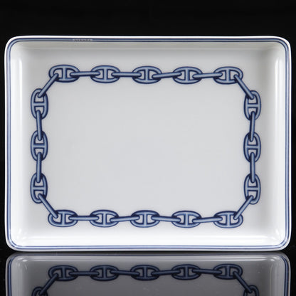 Hermes Chaine D'ancre Square Plate Ceramic White Tableware — view 2