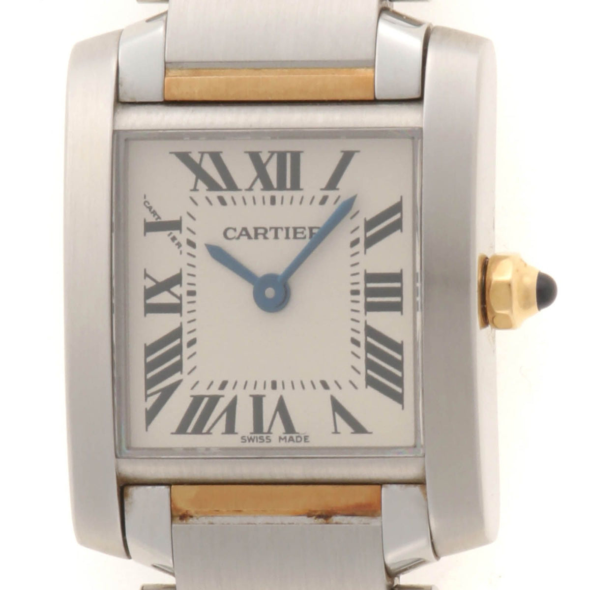 Cartier Tank Francaise SM Ivory 18k Yellow Gold Stainless Steel Quartz Watch